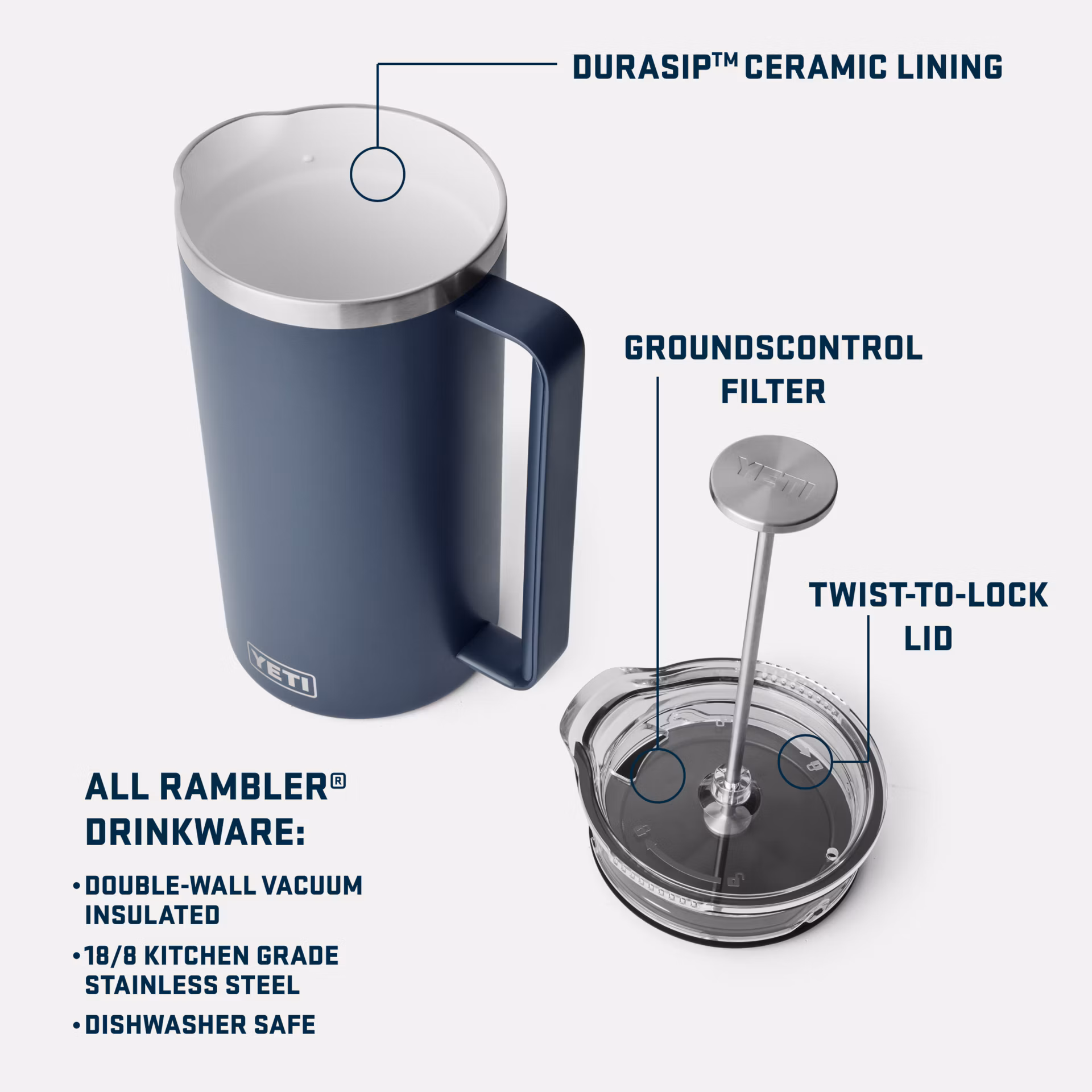 YETI Rambler 1.9 L French Press — Mug - Image 3